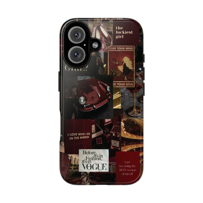 Dark Red and Black Aesthetic Tough Phone Case