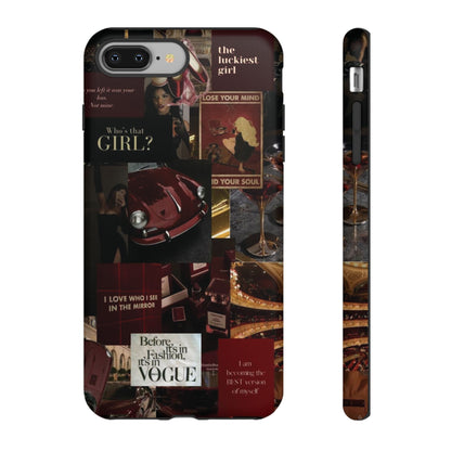 Dark Red and Black Aesthetic Tough Phone Case