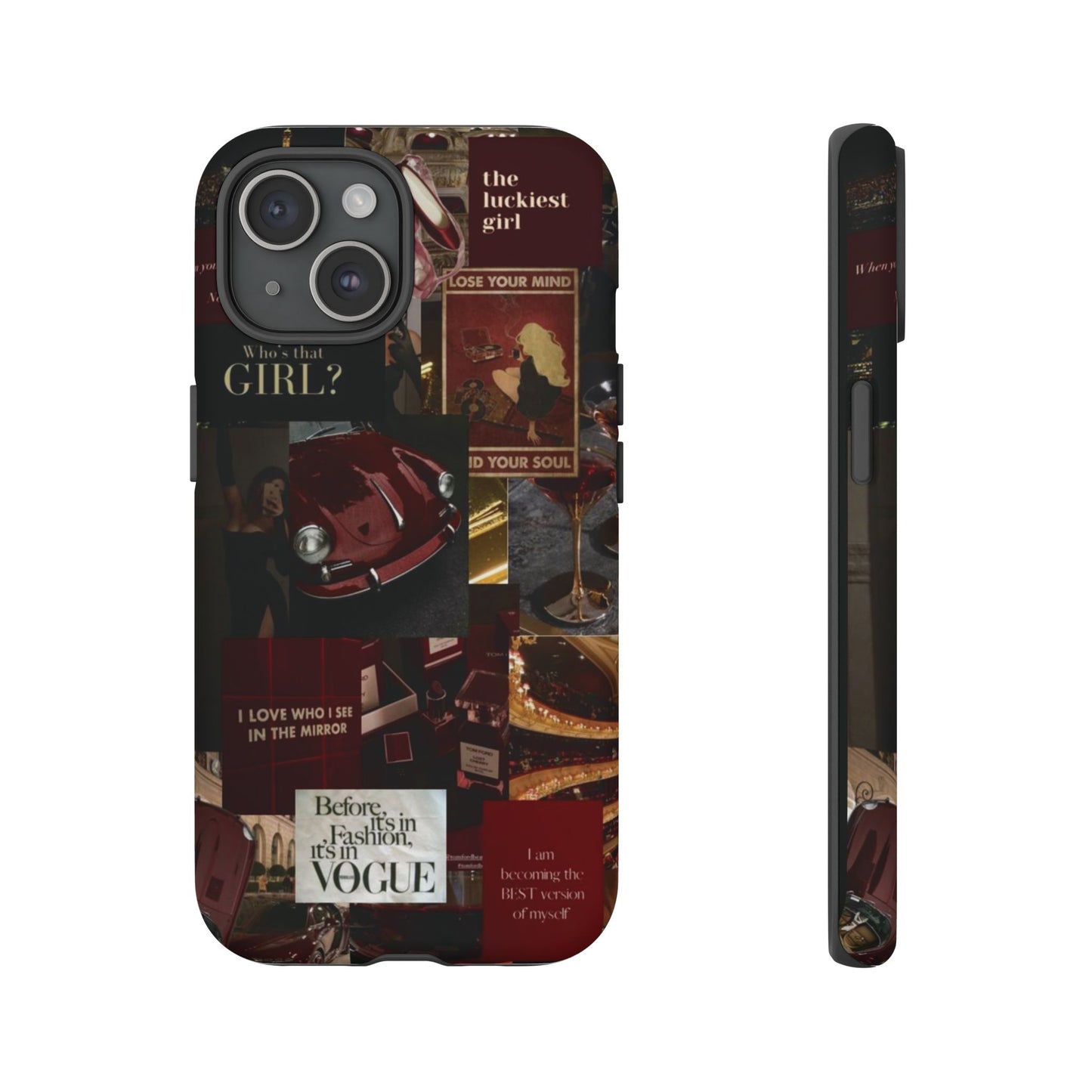 Dark Red and Black Aesthetic Tough Phone Case