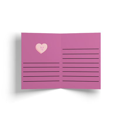 I Love You Pink Heart Valentines Day Card