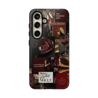 Dark Red and Black Aesthetic Tough Phone Case