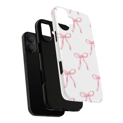 Pink Bows White Tough Phone Case