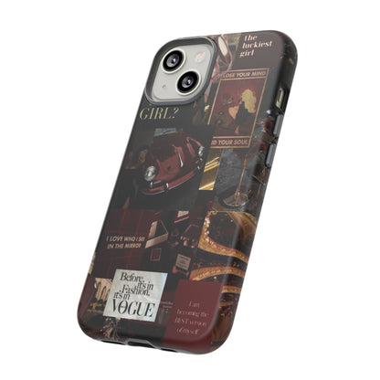 Dark Red and Black Aesthetic Tough Phone Case