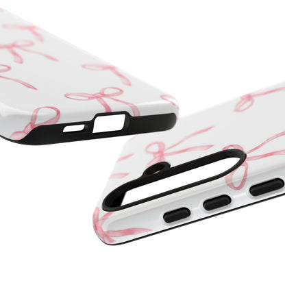 Pink Bows White Tough Phone Case