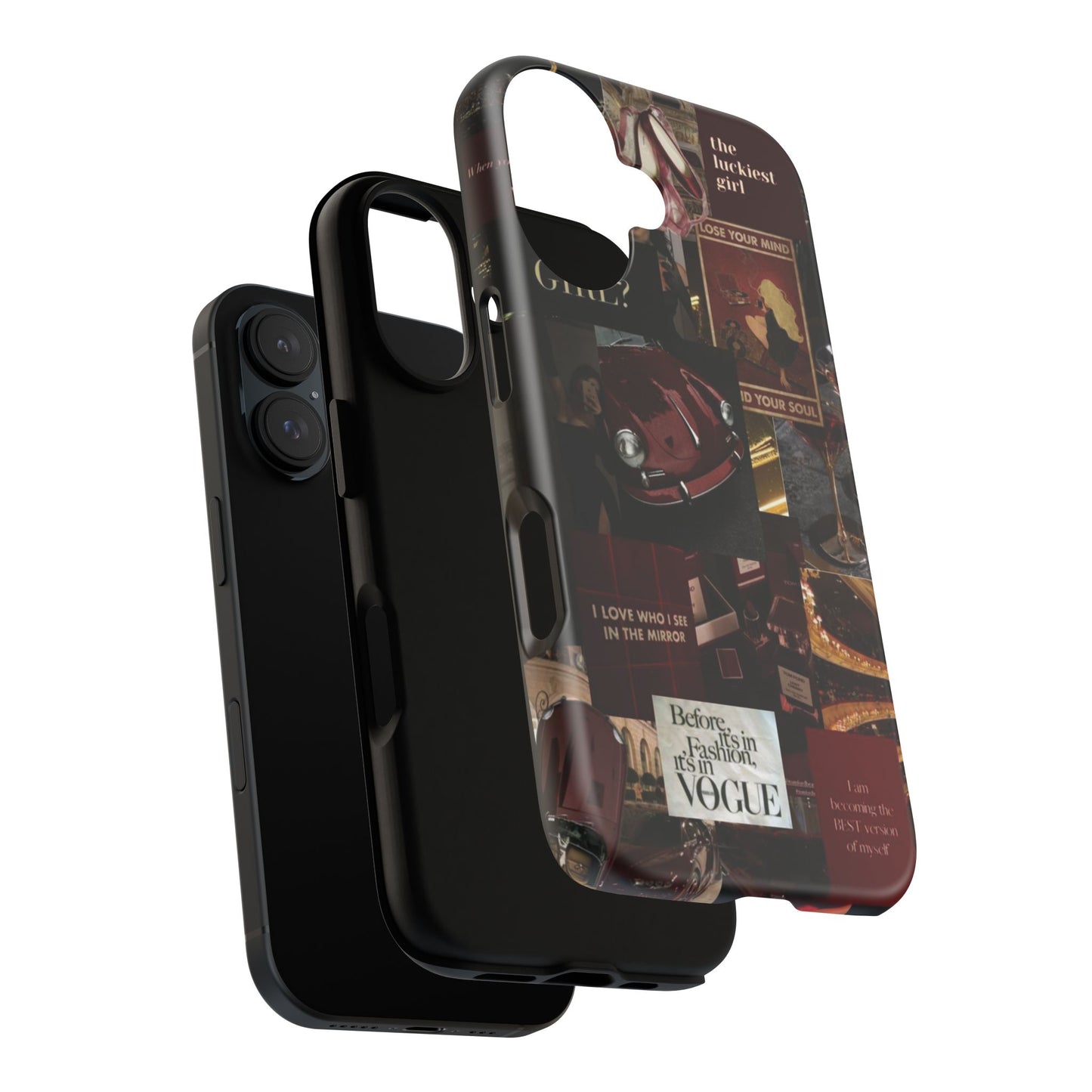 Dark Red and Black Aesthetic Tough Phone Case