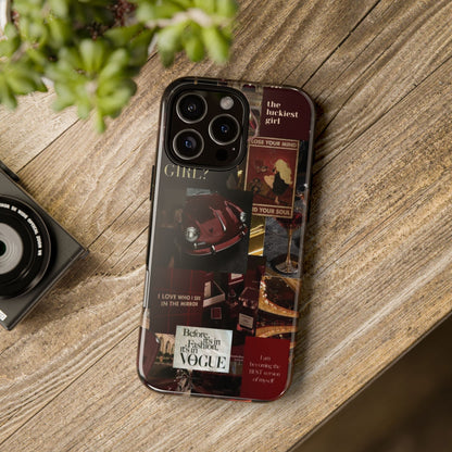 Dark Red and Black Aesthetic Tough Phone Case