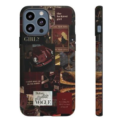 Dark Red and Black Aesthetic Tough Phone Case