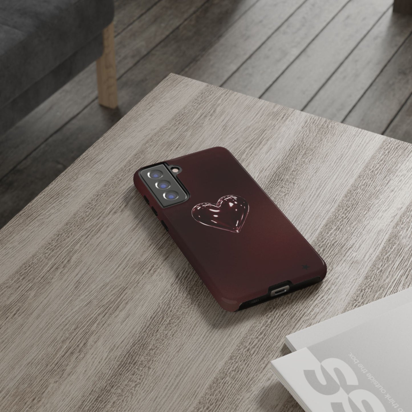 Dark Red Heart Tough Phone Case