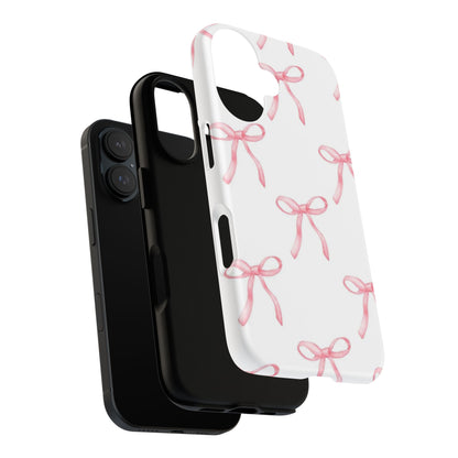 Pink Bows White Tough Phone Case