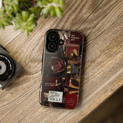 Dark Red and Black Aesthetic Tough Phone Case