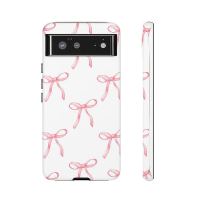 Pink Bows White Tough Phone Case