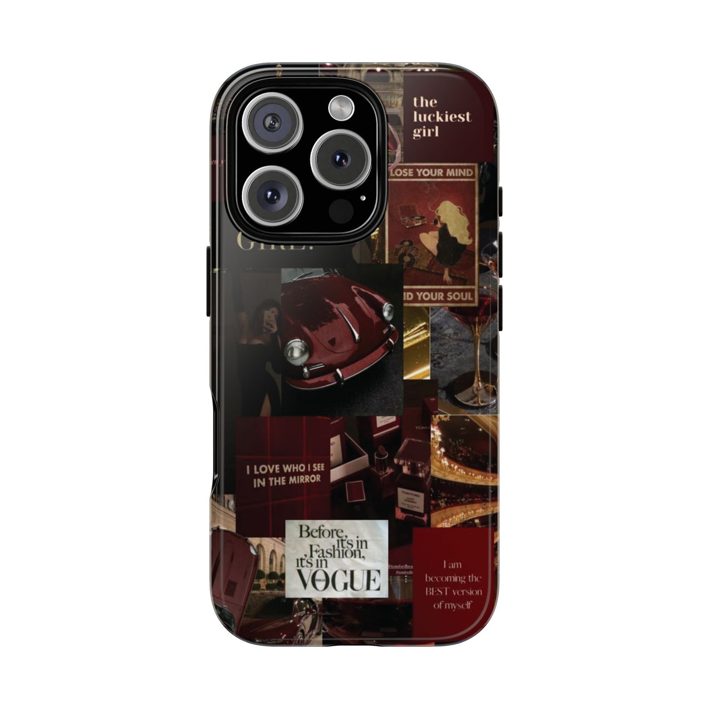 Dark Red and Black Aesthetic Tough Phone Case