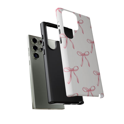 Pink Bows White Tough Phone Case