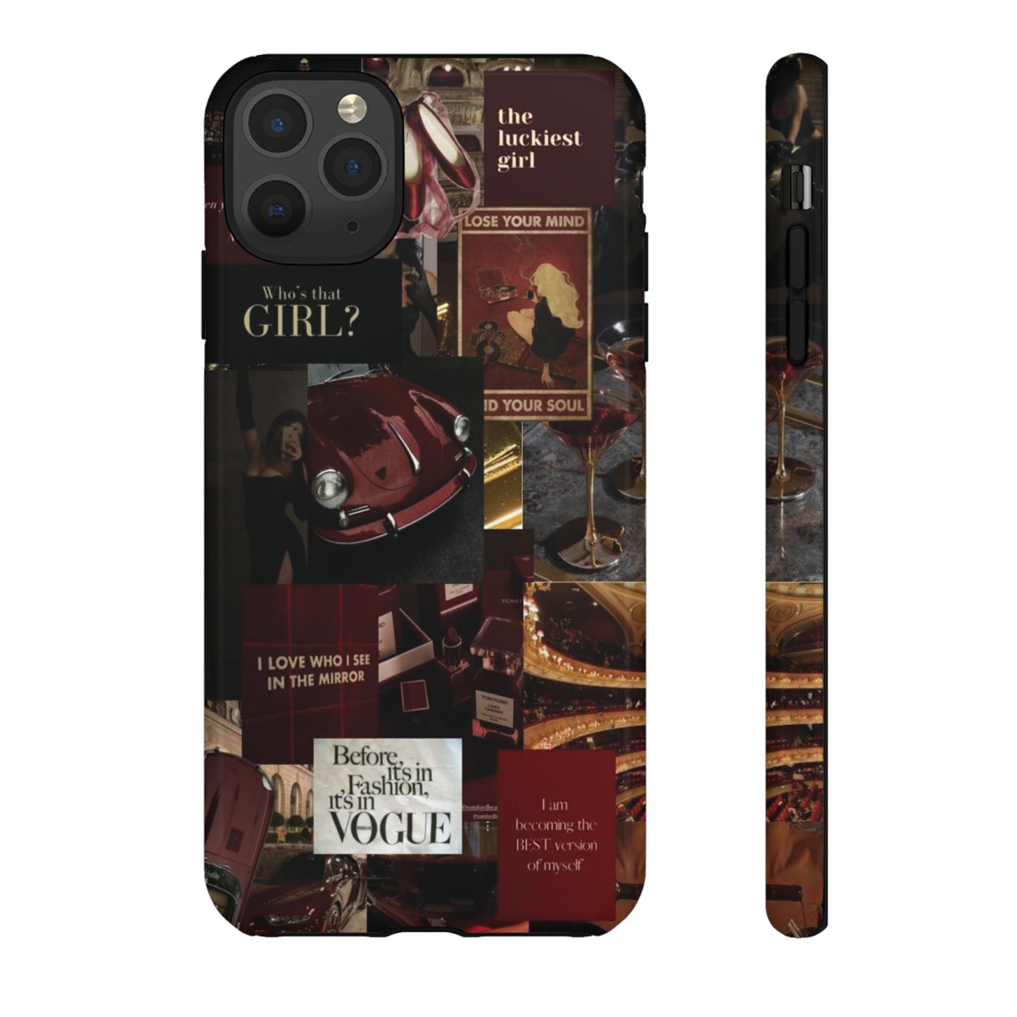 Dark Red and Black Aesthetic Tough Phone Case