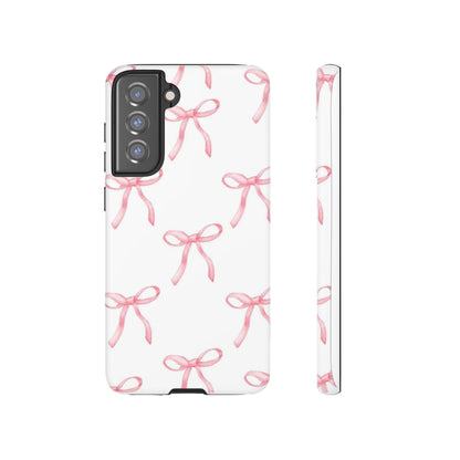 Pink Bows White Tough Phone Case