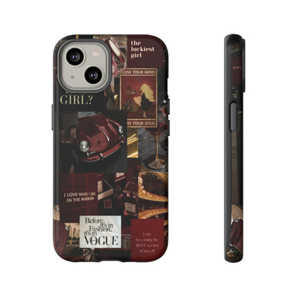 Dark Red and Black Aesthetic Tough Phone Case