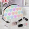 V-Day Heart Patterned White Colored Makeup Bag