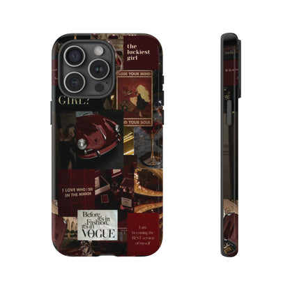 Dark Red and Black Aesthetic Tough Phone Case