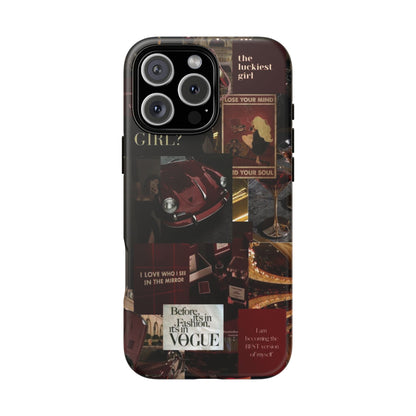 Dark Red and Black Aesthetic Tough Phone Case