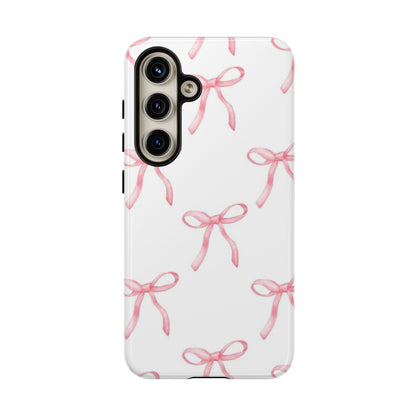 Pink Bows White Tough Phone Case