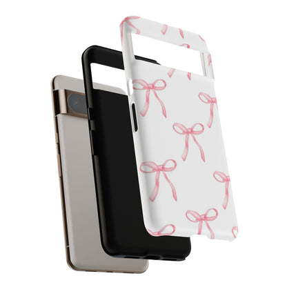 Pink Bows White Tough Phone Case