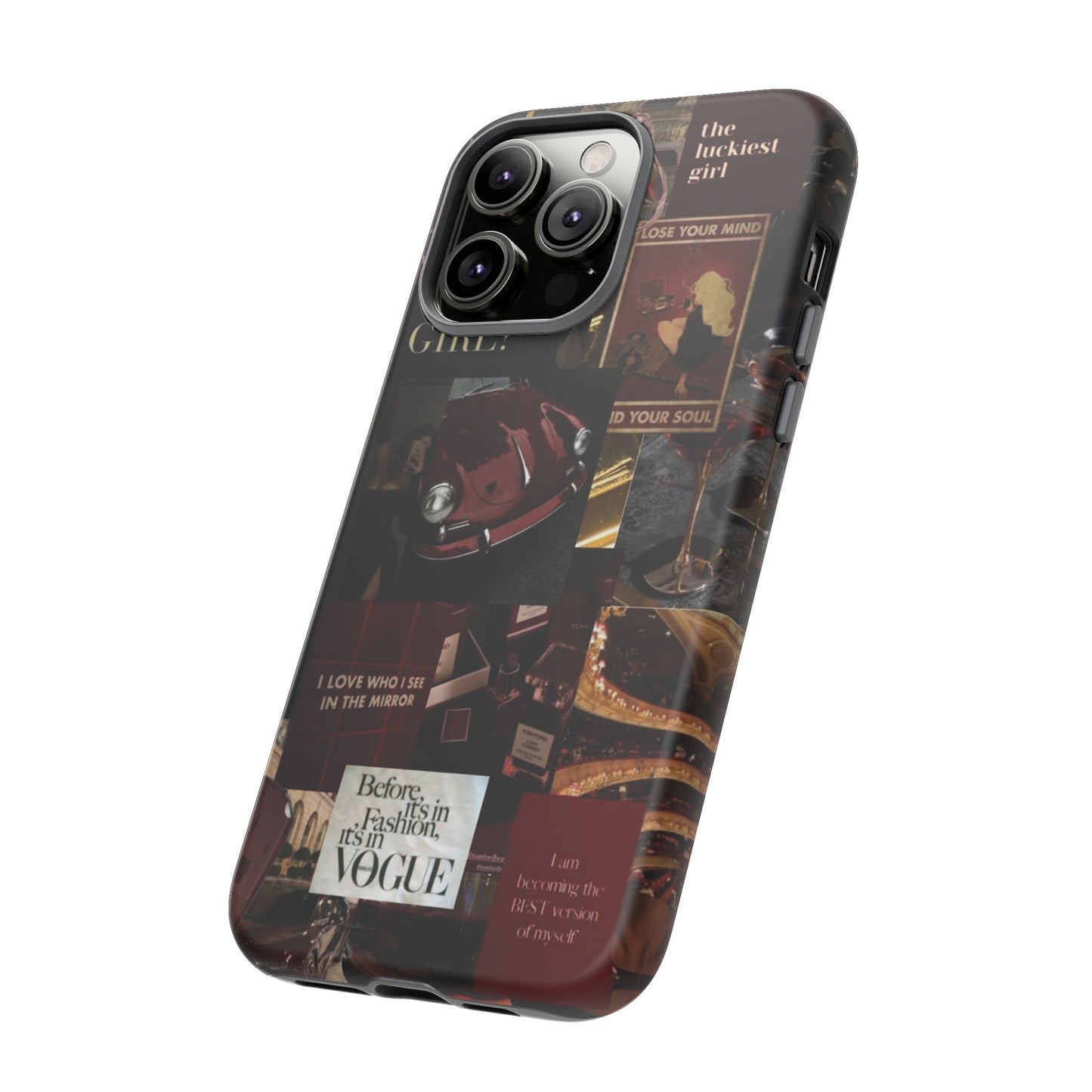 Dark Red and Black Aesthetic Tough Phone Case