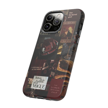 Dark Red and Black Aesthetic Tough Phone Case