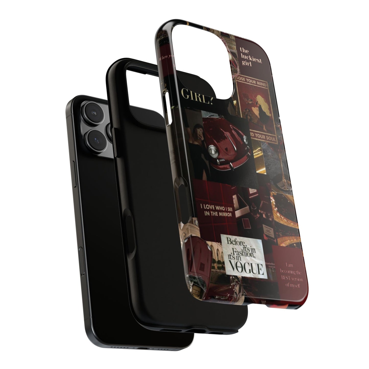 Dark Red and Black Aesthetic Tough Phone Case