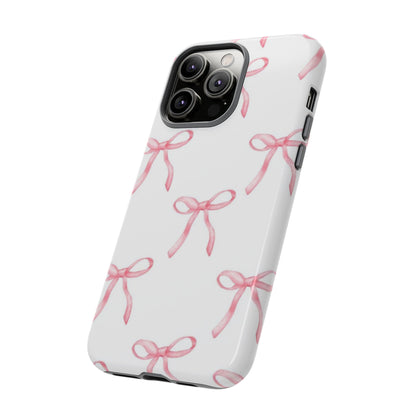 Pink Bows White Tough Phone Case