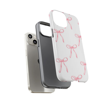 Pink Bows White Tough Phone Case