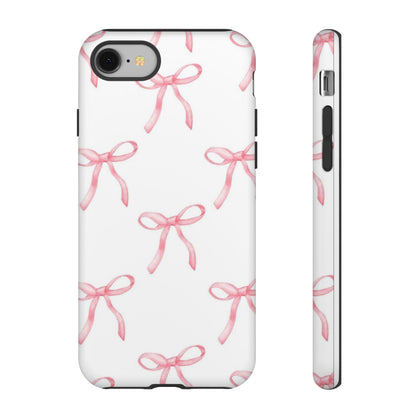 Pink Bows White Tough Phone Case