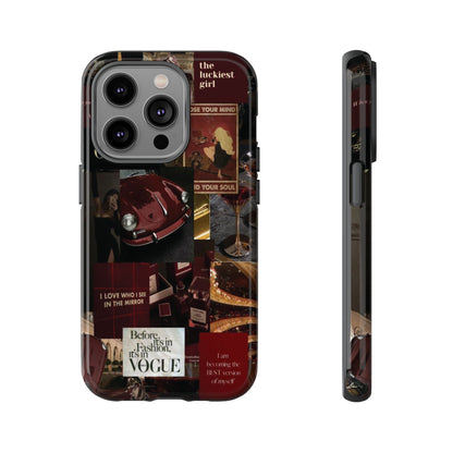 Dark Red and Black Aesthetic Tough Phone Case