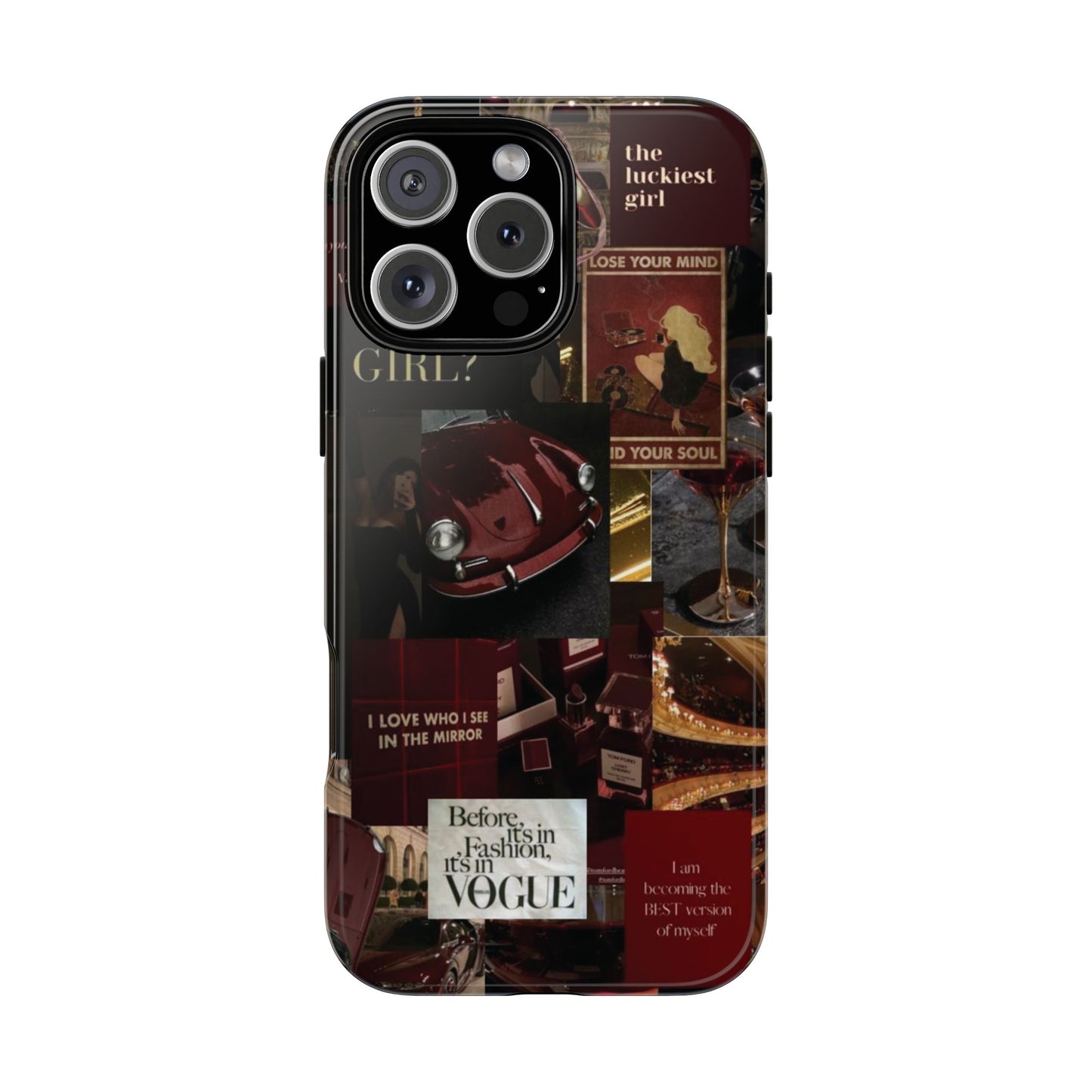 Dark Red and Black Aesthetic Tough Phone Case