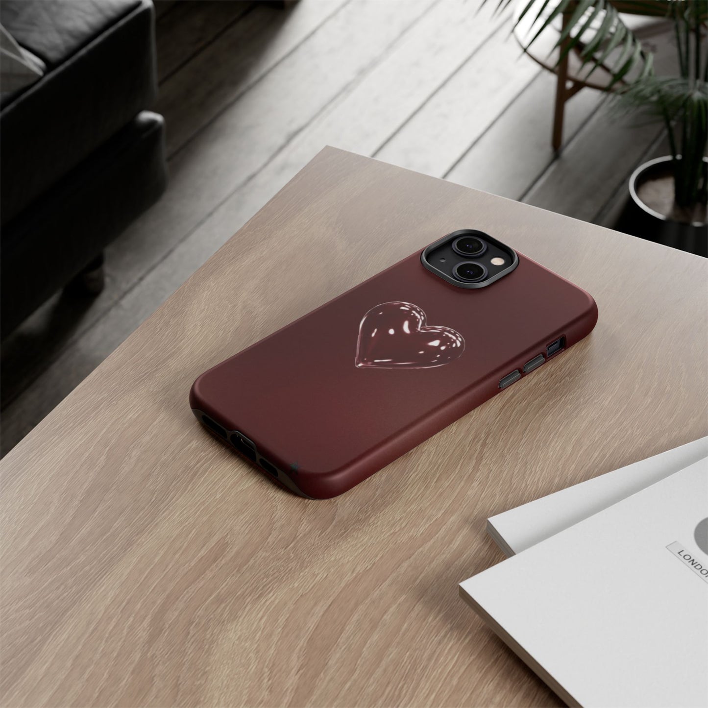 Dark Red Heart Tough Phone Case