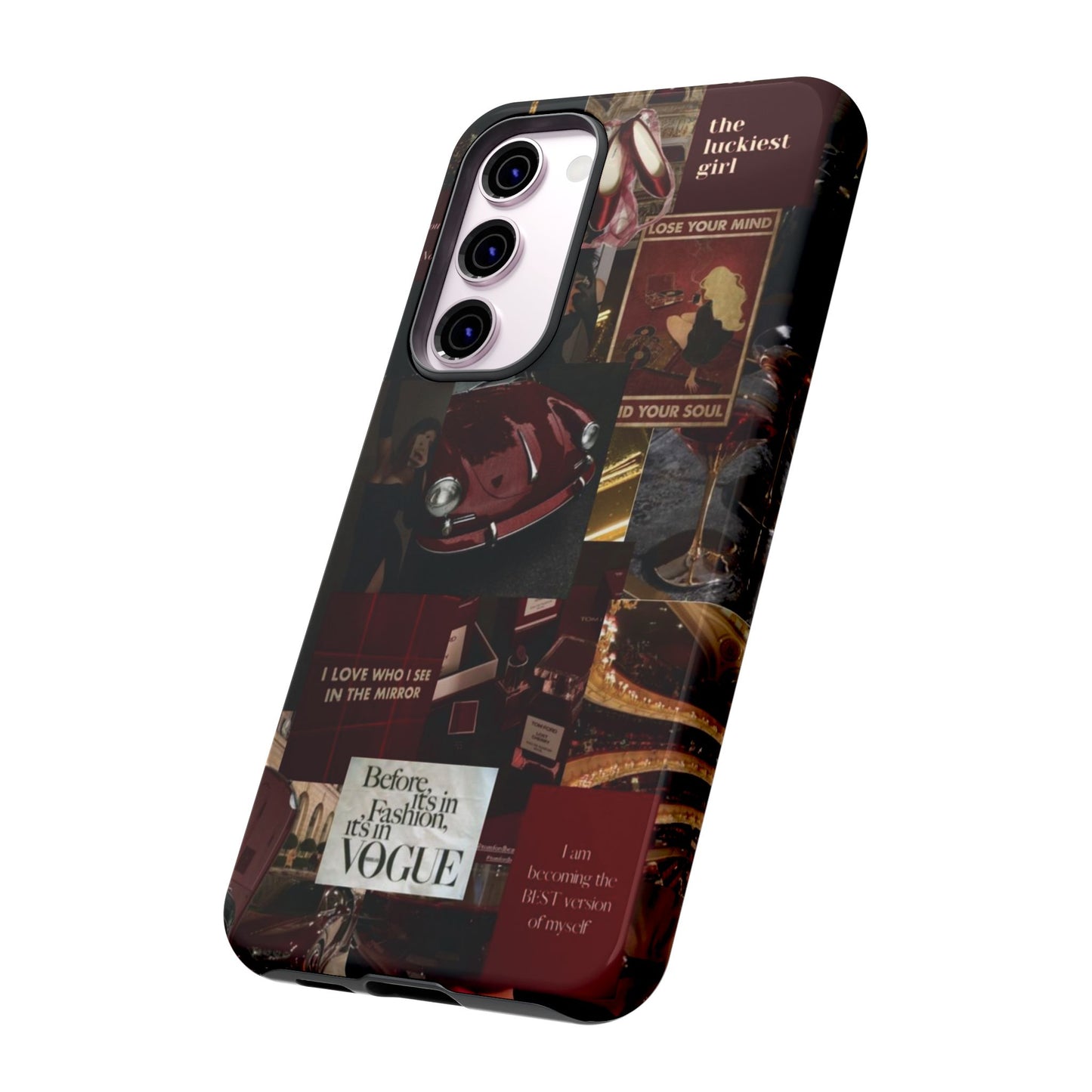 Dark Red and Black Aesthetic Tough Phone Case