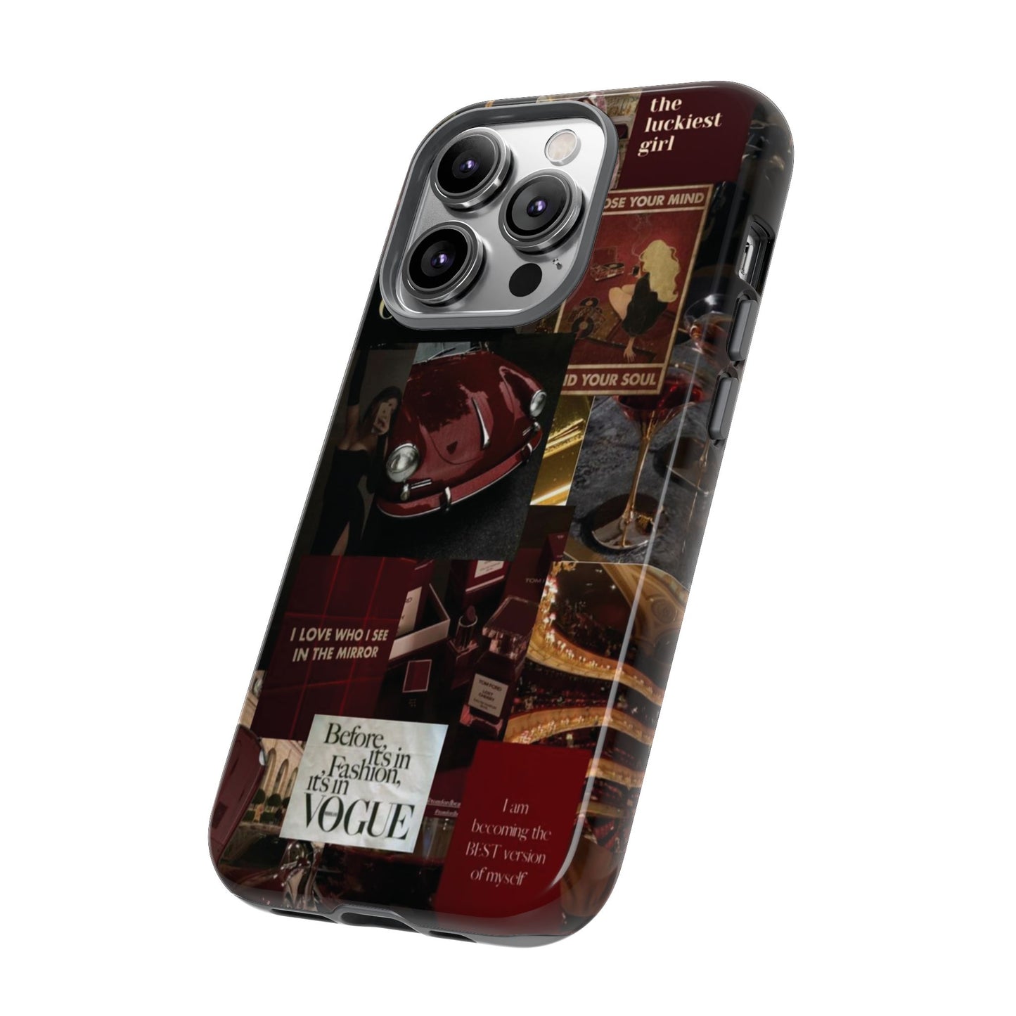 Dark Red and Black Aesthetic Tough Phone Case