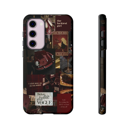 Dark Red and Black Aesthetic Tough Phone Case