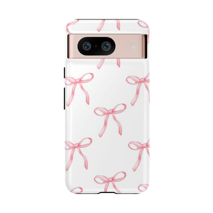 Pink Bows White Tough Phone Case