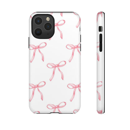 Pink Bows White Tough Phone Case