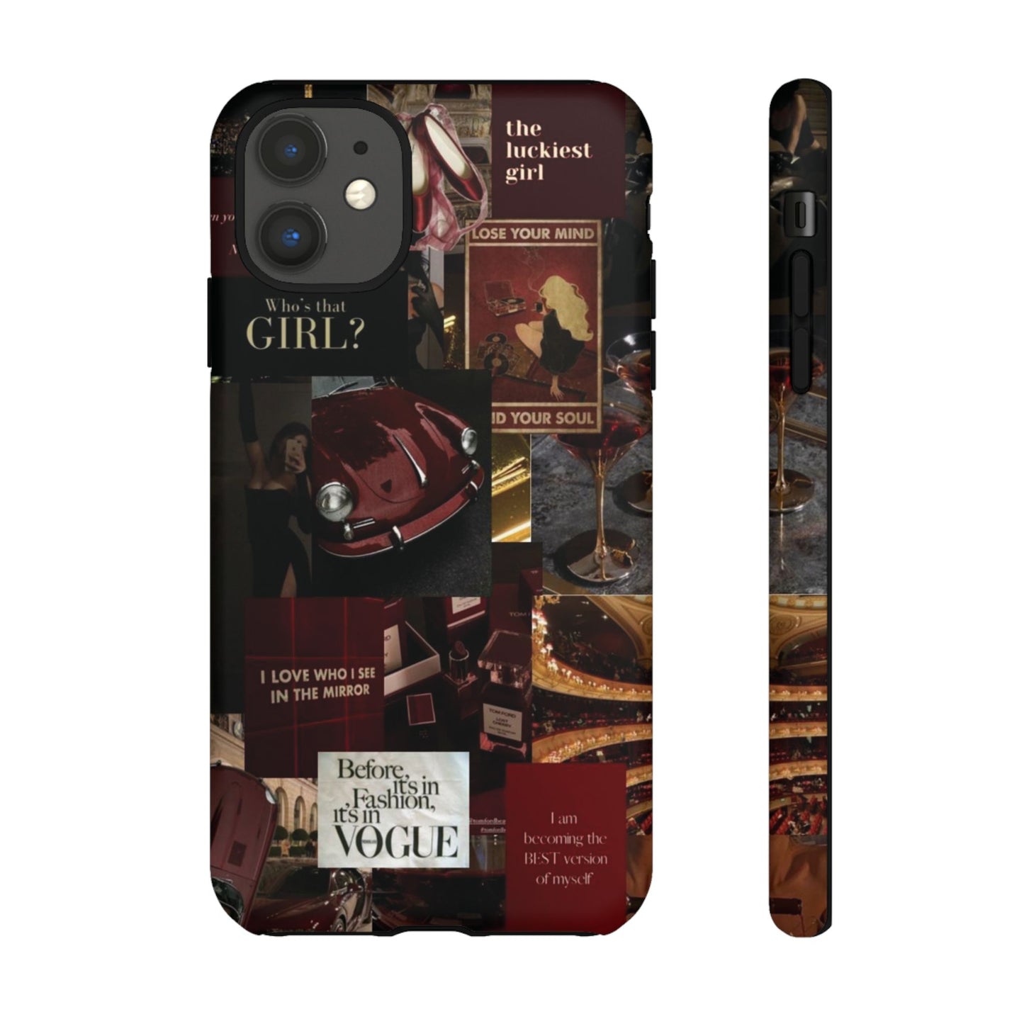 Dark Red and Black Aesthetic Tough Phone Case