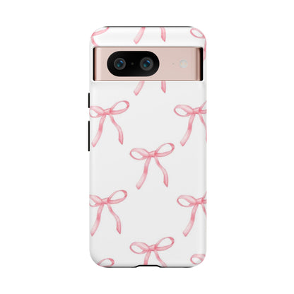 Pink Bows White Tough Phone Case