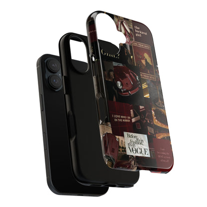 Dark Red and Black Aesthetic Tough Phone Case