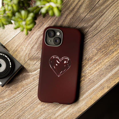 Dark Red Heart Tough Phone Case