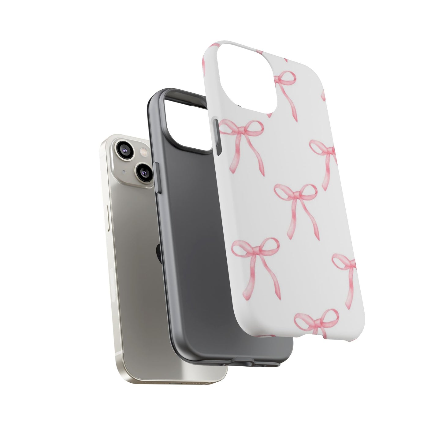 Pink Bows White Tough Phone Case