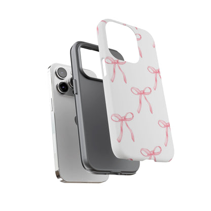 Pink Bows White Tough Phone Case