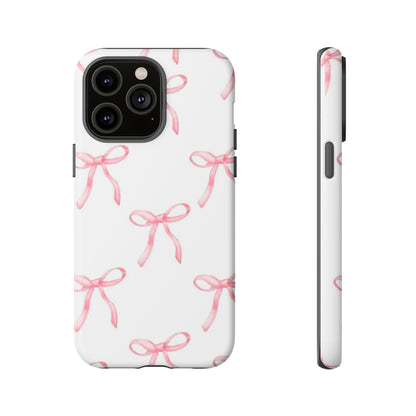 Pink Bows White Tough Phone Case