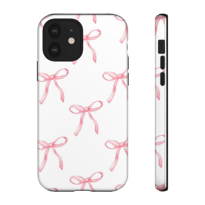 Pink Bows White Tough Phone Case