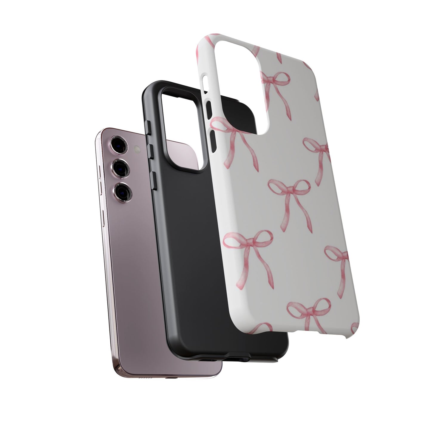 Pink Bows White Tough Phone Case