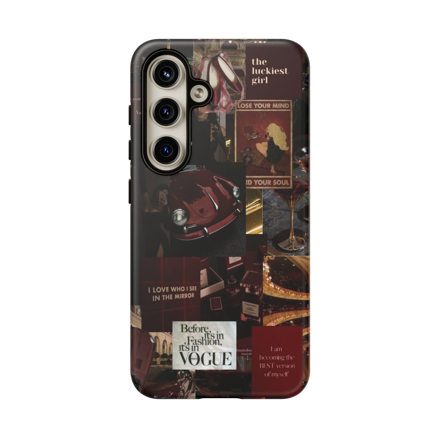 Dark Red and Black Aesthetic Tough Phone Case