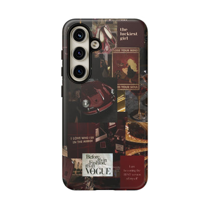 Dark Red and Black Aesthetic Tough Phone Case